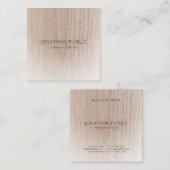 Carte De Visite Carré Design simple moderne Modèle élégant en bois (Devant / Derrière)