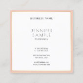 Carte De Visite Carré Design sophistiqué Élégant Moderne Propre Luxe (Dos)