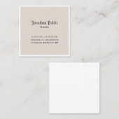 Carte De Visite Carré Design tendance Classic Look professionnel Nostalg (Devant / Derrière)