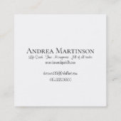 Carte De Visite Carré Design typographique inspirant des rêves (Dos)