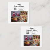 Carte De Visite Carré Desserts Boulangerie restaurant ajouter nom détail (Devant / Derrière)