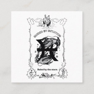 Carte De Visite Carré Dessin céleste Intuition Poissons
