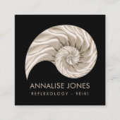 Carte De Visite Carré Dessin de coquille Nautilus (Devant)