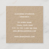 Carte De Visite Carré Dessin Fleurs simples fait main (Dos)