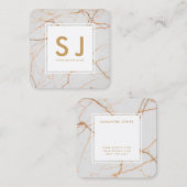 Carte De Visite Carré Dessinateur d'intérieurs moderne simple d'or de (Devant / Derrière)