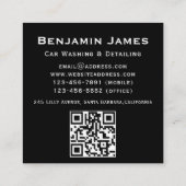 Carte De Visite Carré Détail automatique du code QR (Dos)