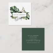 Carte De Visite Carré Détails botaniques de feuillage et d'or (Devant / Derrière)