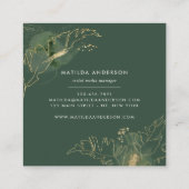 Carte De Visite Carré Détails botaniques de feuillage et d'or (Dos)