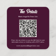 Détails de mariage avec code QR Monogramme Prune f