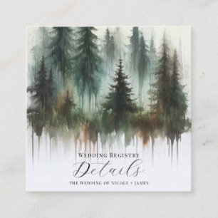 Carte De Visite Carré Détails rustiques de forêts à l'aquarelle