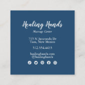 Carte De Visite Carré Deux mains de guérison Aquarelle Boho Chic (Dos)