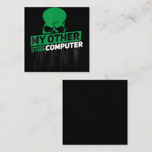 Carte De Visite Carré Développeur Sysadmin Engineer Hacker Code d'admini (Devant / Derrière)