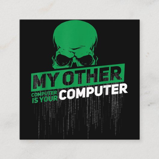 Carte De Visite Carré Développeur Sysadmin Engineer Hacker Code d'admini (Devant)