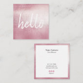 Carte de visite carré d'EventPlanner de bonjour (Devant / Derrière)