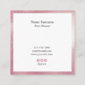 Carte de visite carré d'EventPlanner de bonjour (Dos)