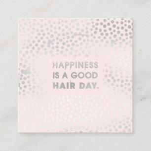 Carte De Visite Carré Devis de liste de cheveux   Rose argenté moderne