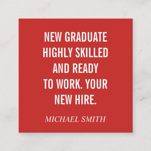 Carte De Visite Carré Devis en gras (Devant)