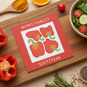 Carte De Visite Carré Diététiste, nutritionniste