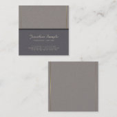Carte De Visite Carré Directeur élégant et branché Elite Plain Luxury (Devant / Derrière)