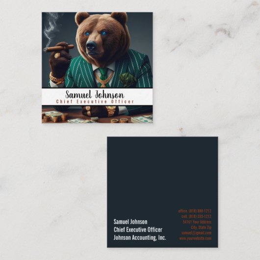 Carte De Visite Carré Directeur Général Drôle (Devant / Derrière)