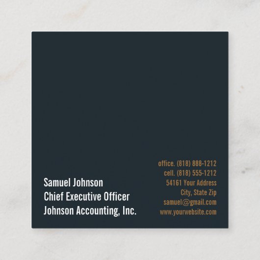 Carte De Visite Carré Directeur Général Drôle (Dos)