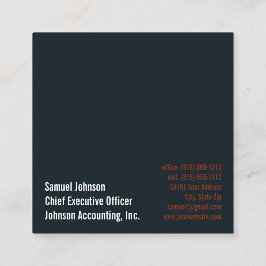 Carte De Visite Carré Directeur Général Drôle (Dos)