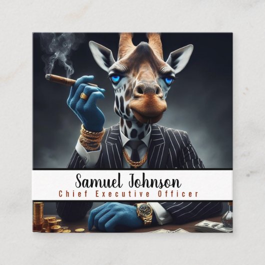 Carte De Visite Carré Directeur Général Drôle (Devant)