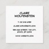 Carte De Visite Carré Discours Bubble Message Fun Retro Comic Book (Dos)