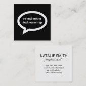 Carte De Visite Carré Discuter bulle (Devant / Derrière)