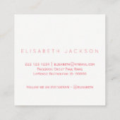 Carte De Visite Carré Distributeur de lèvre d'aquarelle rose pâle (Dos)