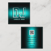 Carte De Visite Carré DJ abstrait futuriste moderne  (Devant / Derrière)