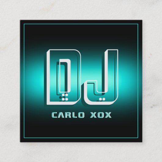 Carte De Visite Carré DJ abstrait futuriste moderne  (Devant)