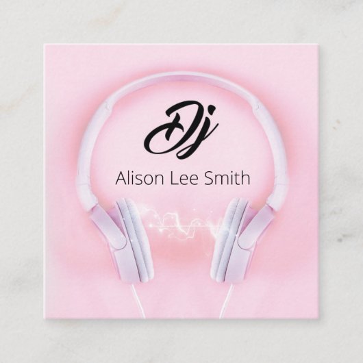 Carte De Visite Carré DJ Pink (Devant)