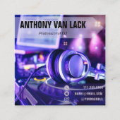 Carte De Visite Carré DJ Professionnel Violet (Devant)