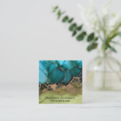 Carte De Visite Carré do-it-yourself Black Gold Blue Vert (Debout devant)