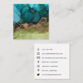 Carte De Visite Carré do-it-yourself Black Gold Turquoise (Devant / Derrière)