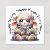 Carte De Visite Carré Document de Pâques du printemps - Voir retour! (Devant)