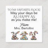 Carte De Visite Carré Document de Pâques du printemps - Voir retour! (Dos)