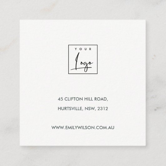 CARTE DE VISITE CARRÉ DOFT AQUA GOLD ABSTRAIT STUD EARRING AFFICHER LOGO (Dos)