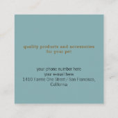 Carte De Visite Carré Dog Paw | Pet Store blue modern (Dos)