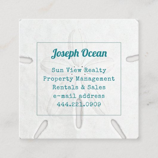 Carte De Visite Carré Dollar blanc (Devant)