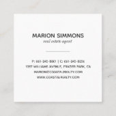 Carte de visite Carré Dollar de sable (Dos)