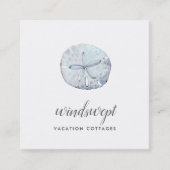 Carte De Visite Carré Dollar de sable d'aquarelle (Devant)