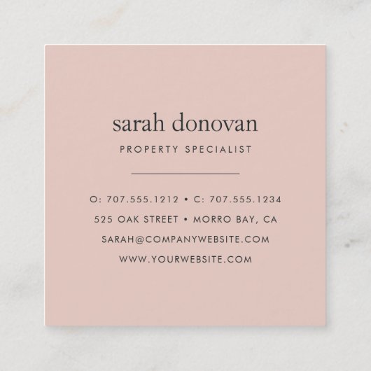 Carte De Visite Carré Dollar de sable d'aquarelle (Dos)