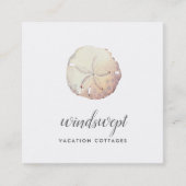 Carte De Visite Carré Dollar de sable d'aquarelle (Devant)