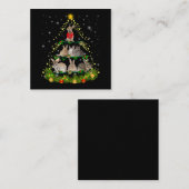 Carte De Visite Carré Don Bunny| Lapin Lapin Feu d'Arbre de Noël (Devant / Derrière)