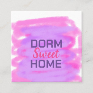 Carte De Visite Carré Dorm doux doré rose violet aquarelle texte