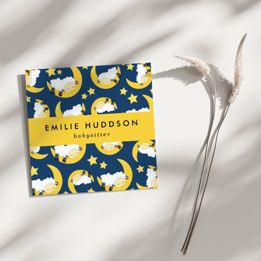 Carte De Visite Carré Dormir, Babysitter, Garderie, Garde d'enfants