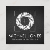 Carte De Visite Carré Dot Art Camera Shutter Photographe Carré Affaires (Devant)