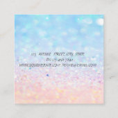 Carte De Visite Carré Dots modernes Parties scintillant en argent Bokeh  (Dos)